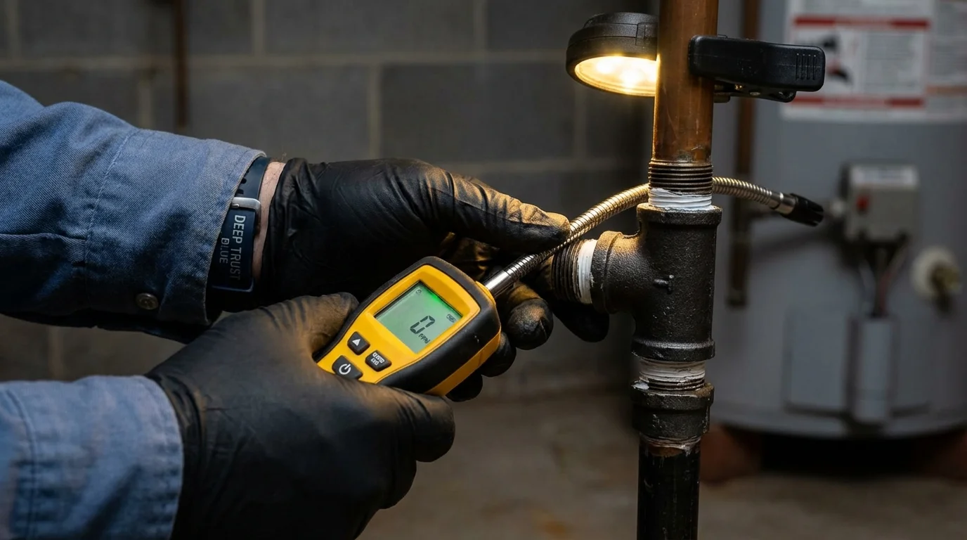Gas leak detection with electronic sniffer by Johns Plumbing LLC in Hawthorne